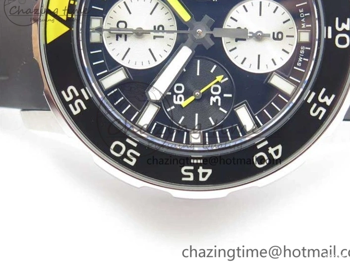 MIROTIME 0117 Aquatimer Chrono IW376702 SS BLS 1:1 Best Edition Black Dial on Black Rubber Strap A WellDesigned 7105